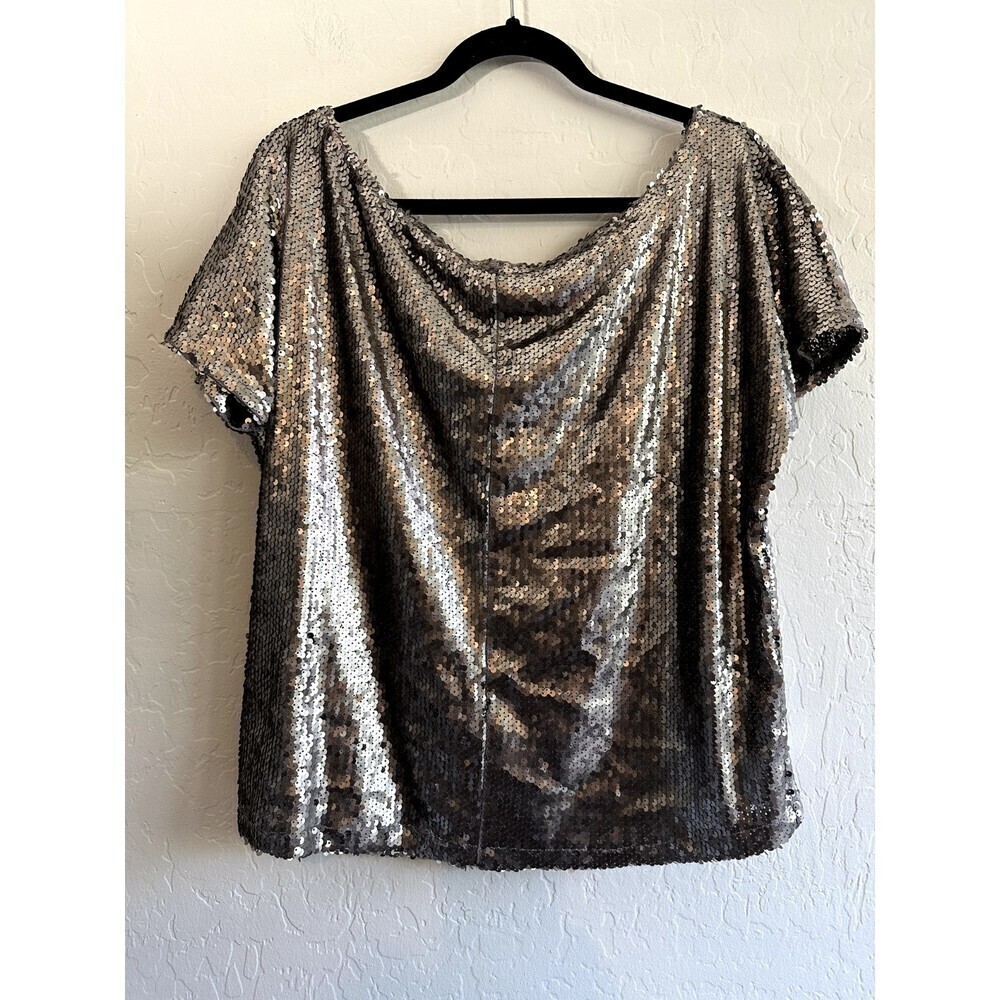 Hayden Los Angeles Silver Sequin Top Woman's Size S cocktail event holiday glam - Picture 12 of 16